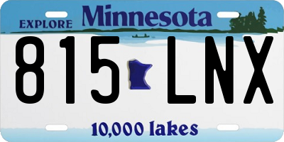 MN license plate 815LNX