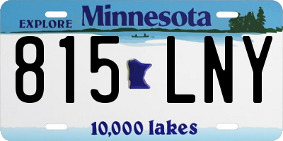 MN license plate 815LNY