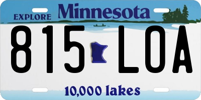 MN license plate 815LOA