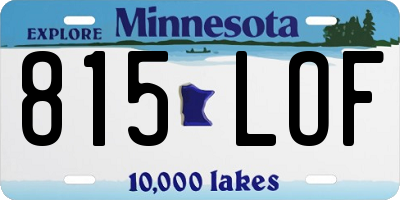 MN license plate 815LOF