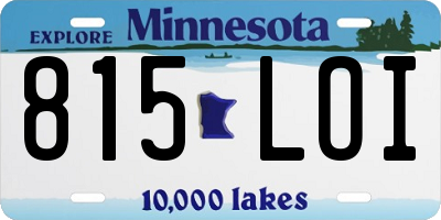 MN license plate 815LOI