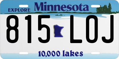 MN license plate 815LOJ