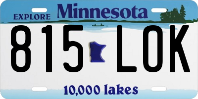 MN license plate 815LOK