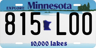 MN license plate 815LOO
