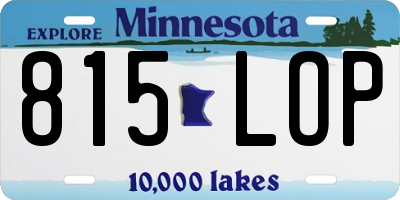 MN license plate 815LOP