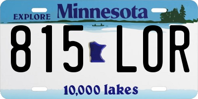 MN license plate 815LOR