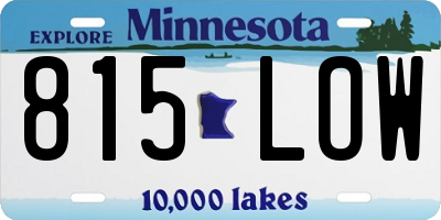 MN license plate 815LOW