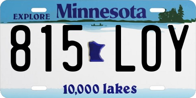 MN license plate 815LOY