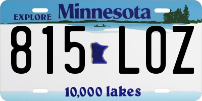 MN license plate 815LOZ