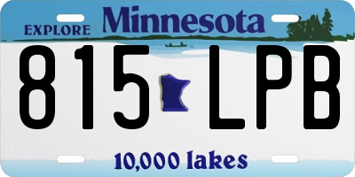 MN license plate 815LPB