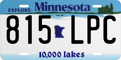 MN license plate 815LPC