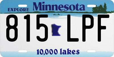 MN license plate 815LPF