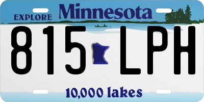MN license plate 815LPH