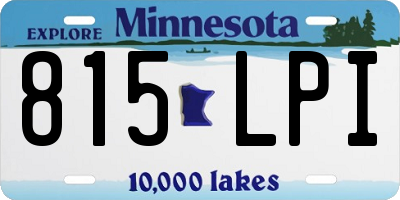 MN license plate 815LPI