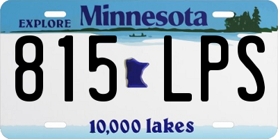 MN license plate 815LPS