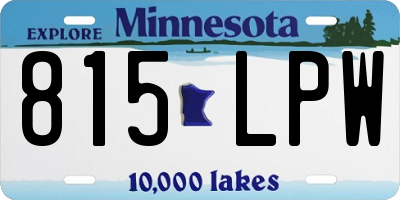 MN license plate 815LPW