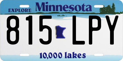 MN license plate 815LPY