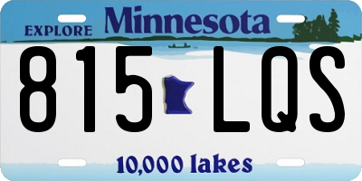MN license plate 815LQS