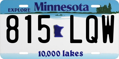 MN license plate 815LQW