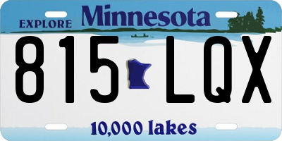 MN license plate 815LQX