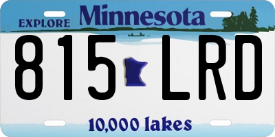 MN license plate 815LRD