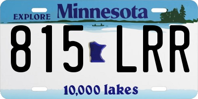 MN license plate 815LRR