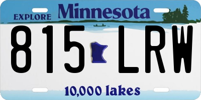 MN license plate 815LRW