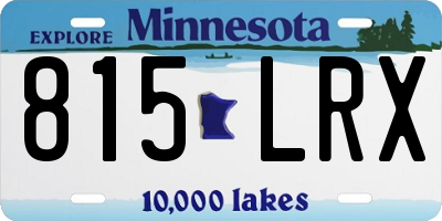 MN license plate 815LRX