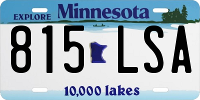 MN license plate 815LSA