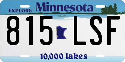 MN license plate 815LSF