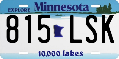MN license plate 815LSK
