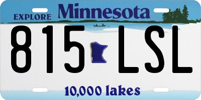 MN license plate 815LSL