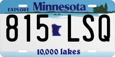MN license plate 815LSQ