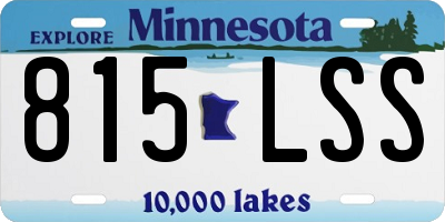 MN license plate 815LSS