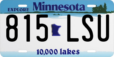 MN license plate 815LSU