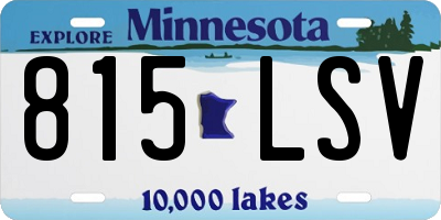 MN license plate 815LSV