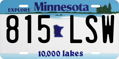 MN license plate 815LSW