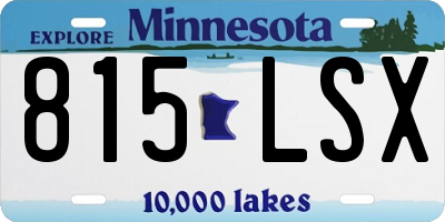 MN license plate 815LSX