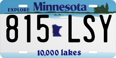MN license plate 815LSY