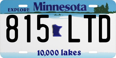 MN license plate 815LTD