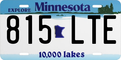 MN license plate 815LTE