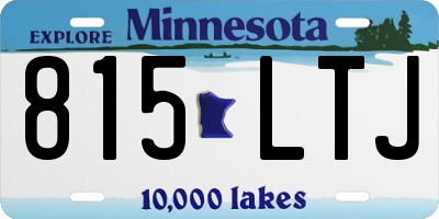 MN license plate 815LTJ