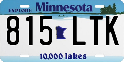 MN license plate 815LTK
