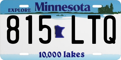 MN license plate 815LTQ
