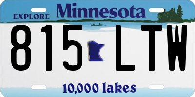 MN license plate 815LTW