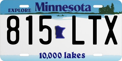 MN license plate 815LTX