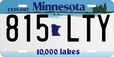 MN license plate 815LTY