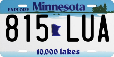 MN license plate 815LUA