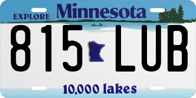 MN license plate 815LUB
