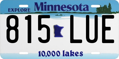 MN license plate 815LUE